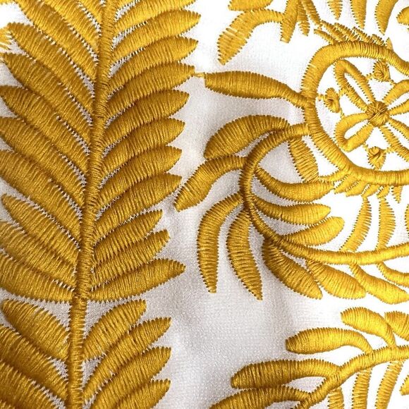 All:Row Dress Womens Large Yellow Embroidered Short Sleeve Mini - Picture 5 of 15